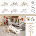 MAMOI® Triangle descalade avec toboggan interieur pour enfant, Mur escalade intérieur en bois pour bebe à partir de 1/2/3 an, Motricité libre montessori-4