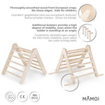 MAMOI® Triangle descalade interieur pour enfant, Mur escalade intérieur en bois pour bebe à partir de 1/2/3 an, Motricité libre montessori-1