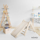 MAMOI® Triangle descalade avec toboggan interieur pour enfant, Mur escalade intérieur en bois pour bebe à partir de 1/2/3 an, Motricité libre montessori-7