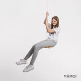 MAMOI® Balançoire en bois de 30 cm de diamètre, balançoire pour bébé, balançoire d'intérieur pour enfants jusqu'à 60 kg | 100% ECO | Fabriqué en UE-5