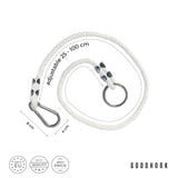 MAMOI® Corde de balançoire 50 kg | 2 x rallonge de corde de balançoire avec mousqueton métallique | Corde naturelle avec mousqueton 100% ECO | Fabriqué dans l'UE-2