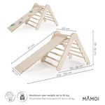 MAMOI® Triangle descalade avec toboggan interieur pour enfant, Mur escalade intérieur en bois pour bebe à partir de 1/2/3 an, Motricité libre montessori-2