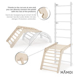 MAMOI® Triangle descalade avec toboggan interieur pour enfant, Mur escalade intérieur en bois pour bebe à partir de 1/2/3 an, Motricité libre montessori-6