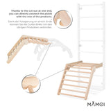 MAMOI® Triangle descalade interieur pour enfant, Mur escalade intérieur en bois pour bebe à partir de 1/2/3 an, Motricité libre montessori-6