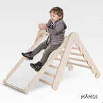 MAMOI® Triangle descalade avec toboggan interieur pour enfant, Mur escalade intérieur en bois pour bebe à partir de 1/2/3 an, Motricité libre montessori-4