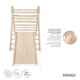 MAMOI® Triangle descalade avec toboggan interieur pour enfant, Mur escalade intérieur en bois pour bebe à partir de 1/2/3 an, Motricité libre montessori-1