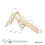MAMOI® Triangle descalade avec toboggan interieur pour enfant, Mur escalade intérieur en bois pour bebe à partir de 1/2/3 an, Motricité libre montessori-2