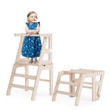 MAMOI® Tour d observation de bois pour enfant, Chaise pliable pour apprentissage pour bebe,  Table tabouret d'observation montessori à partir de 1 an 2/3 ans-0