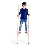 MAMOI® Echasses en bois pour enfant, Échasses réglage en hauteur (150 cm), Echasse motricité équilibre, Jeu equilibre et balance montessori à partir de 5 ans-0