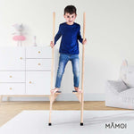 MAMOI® Echasses en bois pour enfant, Échasses réglage en hauteur (150 cm), Echasse motricité équilibre, Jeu equilibre et balance montessori à partir de 5 ans-4