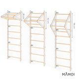 MAMOI® Porte moderne pour échelle d’escalade | Barre de traction à l’échelle murale | Porte-échelle pliable en bois 100% ECO | Fabriqué dans l’UE-4