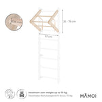 MAMOI® Porte moderne pour échelle d’escalade | Barre de traction à l’échelle murale | Porte-échelle pliable en bois 100% ECO | Fabriqué dans l’UE-2