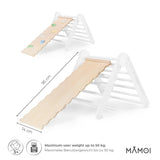MAMOI® Toboggan interieur pour enfant, Tobogan pour triangle et mur escalade pour bebe, Jeux en bois intérieur, Tobbogan montessori à partir de 1 an 2/3 ans-2